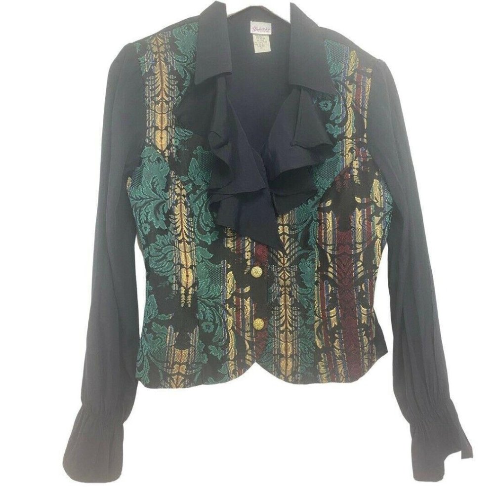 Fredericks of Hollywood Ruffle Shirt Blouse Medium